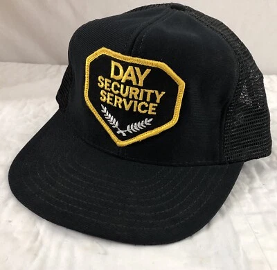 De colección Sombrero de Servicio de Seguridad Diurna Gorra Camionero Snapback Parche Malla EE. UU. Negro Foto 1 de 4