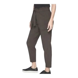Athleta Skyline Paper Bag Waist Pants Olive Gray 292915-03 Travel Women’s Sz 4 - Picture 1 of 14