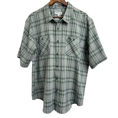 Camisa Orvis Classic Collection manga corta abotonada a cuadros para hombre XXL verde Foto 1 de 4