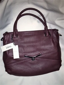 NWT Botkier Valentina Satchel, Convertible Shoulder, Crossbody Bag, Wine Leather - Picture 1 of 9