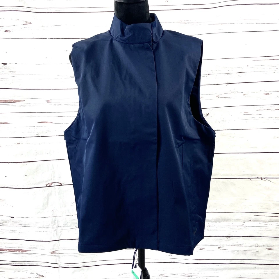 Nike Women's Water Repel Golf Vest Obsidian Navy Size S Full Zip DO6814-451