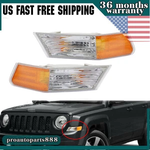 Parking Light Turn Signal Directional Lamp Front Pair Set for 07-17 Patriot Jeep - Picture 1 of 8
