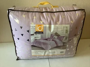 Intelligent Design Comforter Bedding Set Full/Queen Purple White - Picture 1 of 2