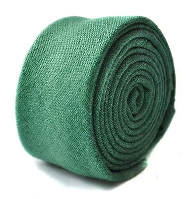 Corbata de lino de diseñador Frederick Thomas para hombre - verde esmeralda oscuro - ajustada texturizada Foto 1 de 4