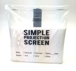 NEW 120 INCH 16:9 ASPECT RATIO SIMPLE PROJECTION SCEEN INDOOR OUTDOOR SEALED - Picture 1 of 2