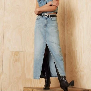 Levi’s Column Ankle Skirt Front Slit Women’s Size 24 Cotton 90s Style Versatile - Picture 1 of 11