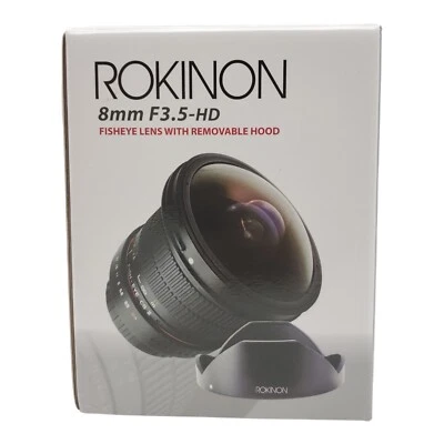 Rokinon 8mm f/3.5 HD Fisheye Lens with Removable Hood for Canon # HD8M-C - Image 1 of 4
