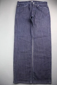 Pantalones de mezclilla para hombre 7 For All Mankind estándar pierna recta elásticos lavado oscuro talla 33x32 - Imagen 1 de 9