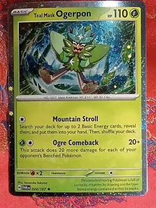 HOLOGRAM FOIL Teal Mask Ogerpon 024/167 Cosmos Promo Pokémon Twilight Masquerade - Picture 1 of 2