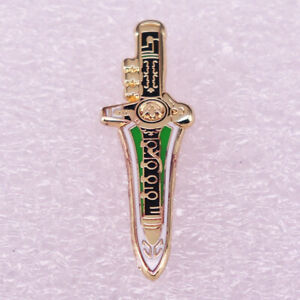 Green Ranger Dragon Dagger Zyusouken Sword Metal Enamel Badge Brooch Pin
