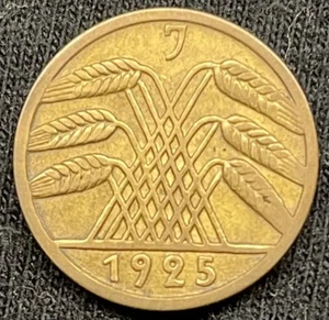 1925 j Germany ๐ฉ๐ช Weimar Republic 5 Reichspfennig Wheat Ears Coin - Picture 1 of 2