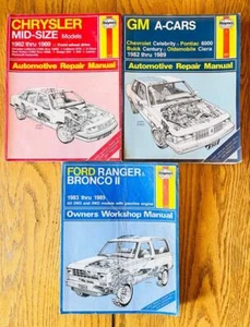 Lot of 3 Haynes Auto Repair/Workshop Manuals 1982-1989 Ford Chrysler GM A-Cars - Imagen 1 de 5