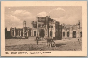 POSTAL ANTIGUA BREST-LITOWSK RUSIA BIELORRUSIA POLONIA ESTACIÓN DE FERROCARRIL - Imagen 1 de 2