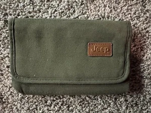 🚜🚜Jeep Owners Manual Case Holder Pouch Green Canvas 9" X 5.5" Case Only🚜🚜 - Foto 1 di 3