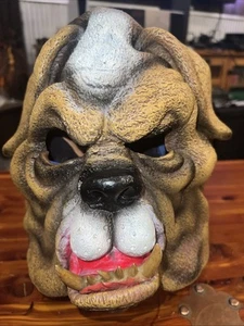 Maschera Halloween Bulldog Pasqua Unlimited Vintage Vinile Gomma Urlo Mondo Divertente - Foto 1 di 9