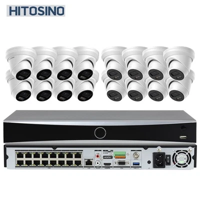 Lote de 256 Mbps 16CH 8MP 4K Cámara a Color KIT MICRÓFONO IP Cámara 2SATA POS AI I2 POE NVR 256 Mbps Foto 1 de 4