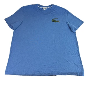 Lacoste Mens T Shirt Big Croc Alligator Embroidered Blue Cotton Soft 4XL T - Picture 1 of 14