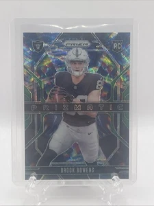 Tarjeta de novato Panini Prizm 2024 - Brock Bowers verde prizmático (RC) - Raiders NFL - Imagen 1 de 4