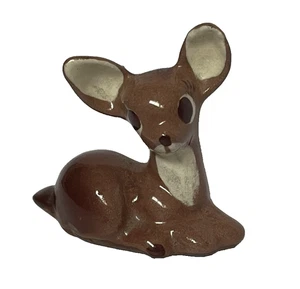 Vintage Hagen Renaker Lying Fawn Head Up white ears and chest porcelain deer - Picture 1 of 5