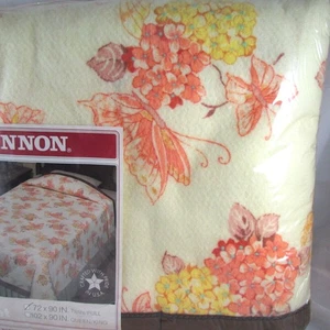 Cannon Firenzia Blanket Twin / Full Floral Butterflies New Sealed Dead Stock 80s - Picture 1 of 9