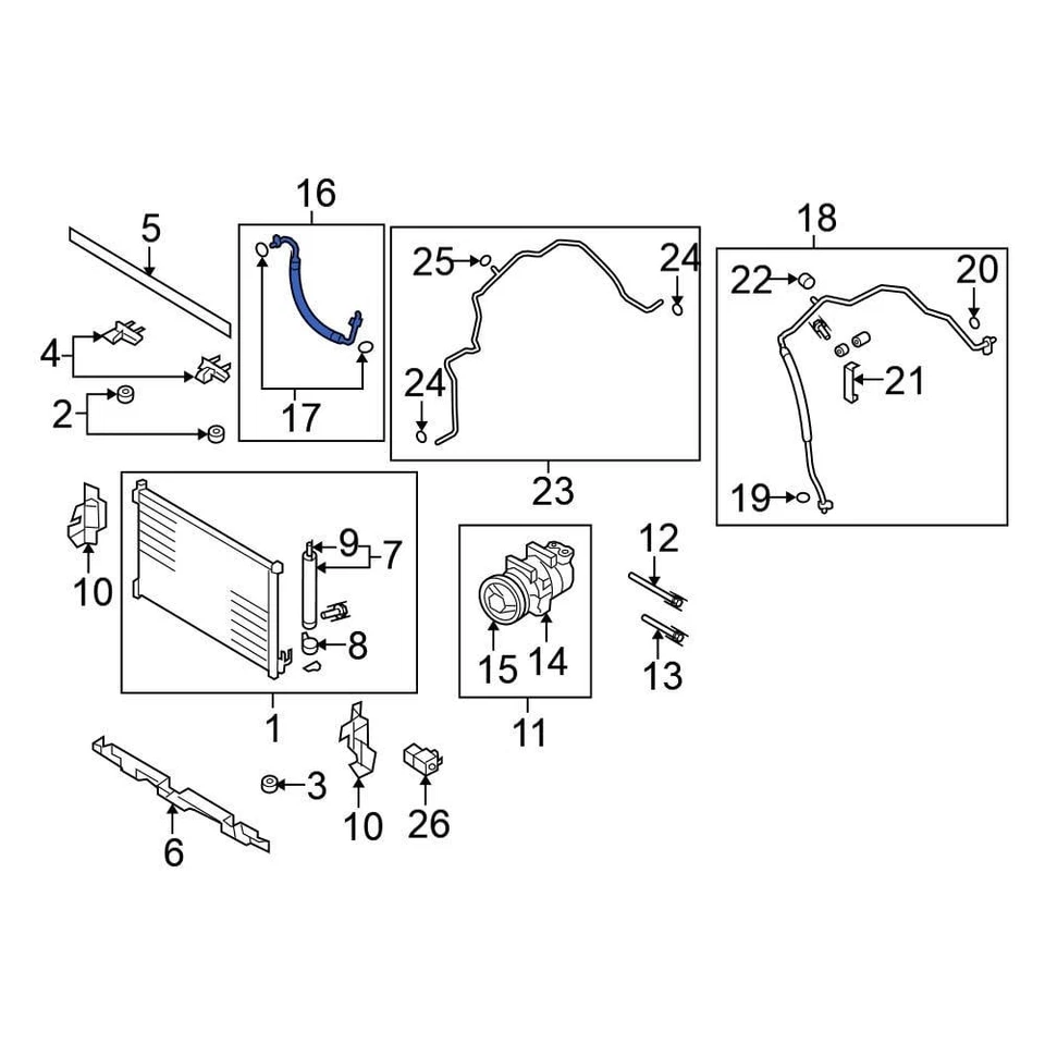 For Nissan Rogue Select 14-15 Nissan 92490JM00A A/C Refrigerant Discharge Hose Foto 1 de 1