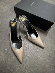 Saint Laurent Newton Slingback Pump Heels Light Nude 39 $1050 - Picture 1 of 9