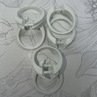 Conjunto de 6 ganchos de cortina de chuveiro vintage retrô branco - Imagem 1 de 2