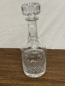Vintage Lead Crystal Decanter Cut Glass Diamond Design Heavy - Picture 1 of 10
