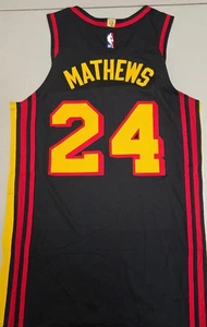 Atlanta Hawks GARRISON MATHEWS Game Used 11-29-24 vs Cavs Jersey BLACK 46 - Picture 1 of 4