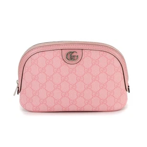 GUCCI Ophidia GG Supreme Pouch Canvas Leather Pink 625551 Purse 90280671 - Picture 1 of 9