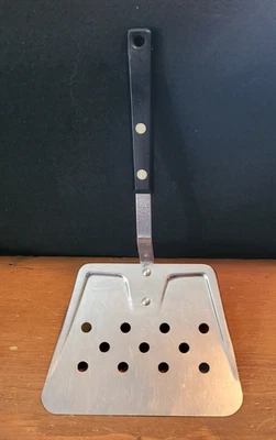 Vintage EKCO FORGE Flipper Lifter Wide Spatula Black Handle Stainless Steel USA - Image 1 of 4