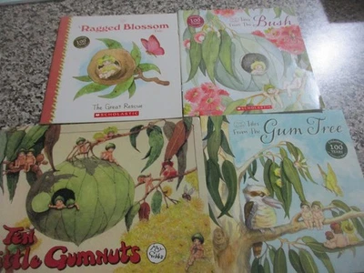 MAY GIBBS GUMNUT BABIES PB BOOKS X 4 -TALES FROM THE GUM TREE / BUSH +TEN LITTLE - image 1 of 4