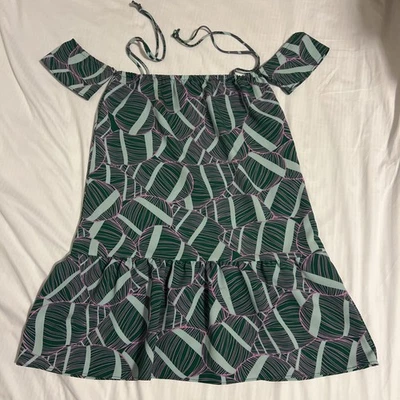 Manuhealii Hawaii Women’s Blouse Shirt Large Green Pink Shells - Image 1 of 4