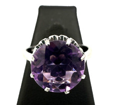 Ring with Amethyst White Gold Solid 18K Vintage Years ‘60 Made in Italy