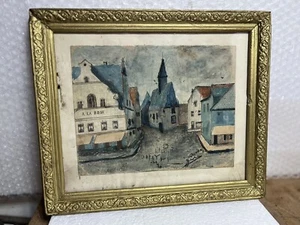 Paysage- Dessin ancien Aquarelle, Peinture Signé (n.1) - Picture 1 of 11