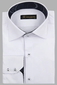 Jack Martin - Mens Trimmed Button Down Long Sleeve Casual & Dress Shirts For Men - Picture 1 of 24