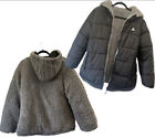  Reebok manteau tampon noir réversible et fausse fourrure gris fermeture éclair complète 4 poches jeunesse XL