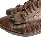 Enzo Angiolini Eafireballe Saddle Shoe Loafers Brown Leather Women's 11 Fringe