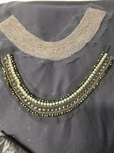 Glitzer Jersey Strick Baumwollstoff 5 Yards, 2 nähbare Kragen und ein Schrottstück - Bild 1 von 7