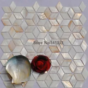 11PCS Rhombus Shell Mosaic Tile Natural Mother of Pearl For Kitchen Shower Wall - Picture 1 of 5