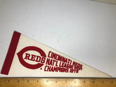 Vintage Cincinnati Reds National League West Champions Baseball Pennant 12" Cover