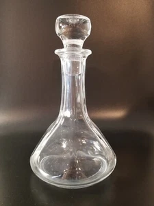 Decantador de cristal de plomo genuino 24% cristal France con tapón de vidrio transparente ancho - Imagen 1 de 7