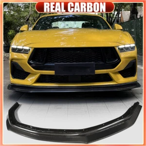 For Ford Mustang S650 2.3 Standard 2024UP REAL CARBON Front Bumper Lip Spoiler - Picture 1 of 15