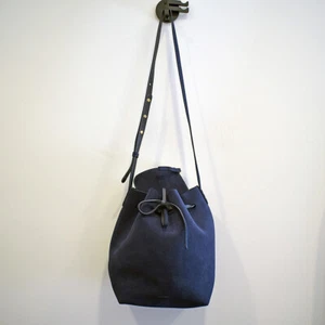 Mansur Gavriel Bucket Bag, Blue Suede, Large - Picture 1 of 2