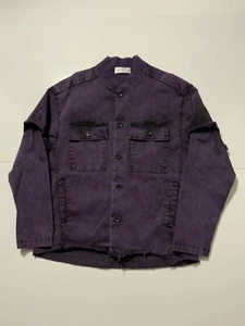 Drifter Industries Compton Purple Denim Dyed Distressed Trucker Jean Jacket Sz.S - Picture 1 of 9