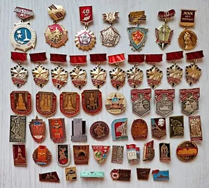 Set 50 pz Spille Distintivi Unione Sovietica Vittoria WW2 Lenin Propaganda Memorabilia - Foto 1 di 24
