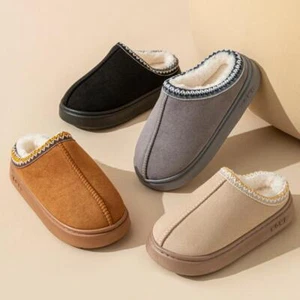 Platform Fluffy Slippers Women House Flats Fashion Plush Winter Footwear Size - Picture 1 of 28
