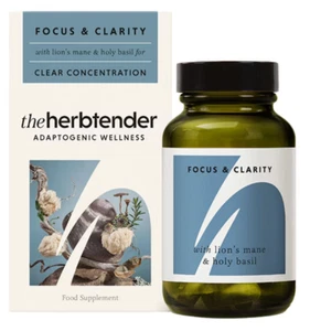 Herbtender FOCUS & CLARITY Holy Basil + Lion's Mane Vegan Capsules - Picture 1 of 5