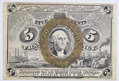 FRACTIONAL CURRENCY ~ FR 1233 2nd ISSUE 5 CENTS ~ CRISP UNCIRCULATED! - Image 1 of 2