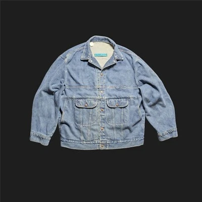 Vintage Union Made Global Image Denim Jacket Large Blue - Image 1 of 4